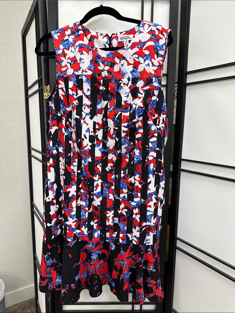 Peter Pilotto for Target Red, Blue & White Floral A-Line Dress